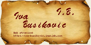 Iva Bušiković vizit kartica